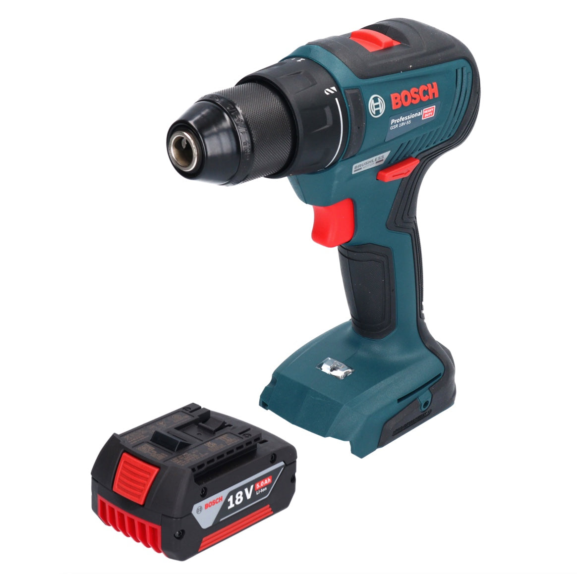 Bosch GSR 18V-55 Professional perceuse-visseuse sans fil 18 V 55 Nm sans balais + 1x batterie 5,0 Ah - sans chargeur