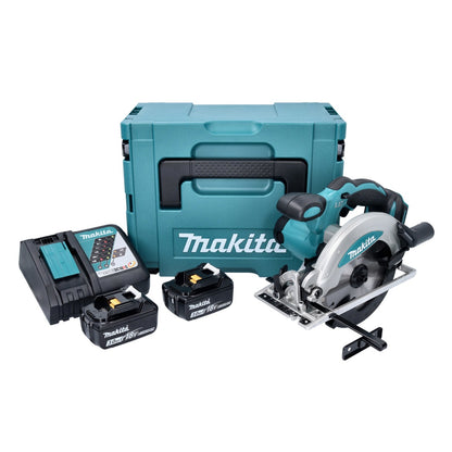 Makita DSS 610 RFJ Akku Handkreissäge 18 V 165 mm + 2x Akku 3,0 Ah + Ladegerät + Makpac