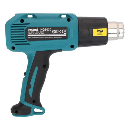 Makita HG 6030 K Heißluftgebläse 1800 W 50 - 600 °C + 4x Düse + Koffer