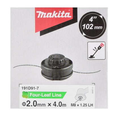 Tête Makita 2 fils Tap&amp;Go 2,0 mm (191D91-7) pour coupe-herbe sans fil 18 V DUR 187 et DUR 188