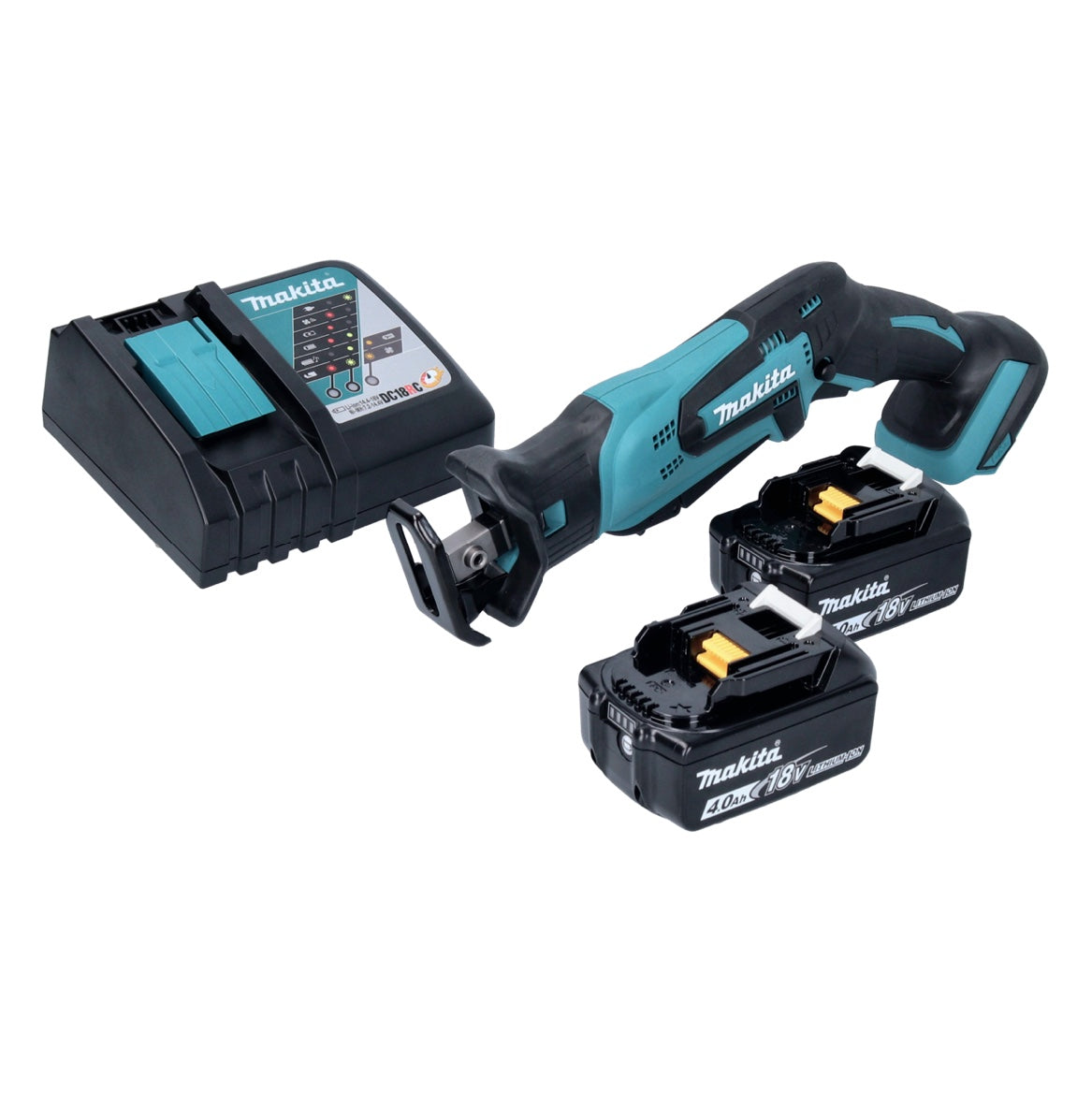 Makita DJR 185 RM batterie scie sabre Recipro 18 V + 2x batteries 4,0 Ah + chargeur