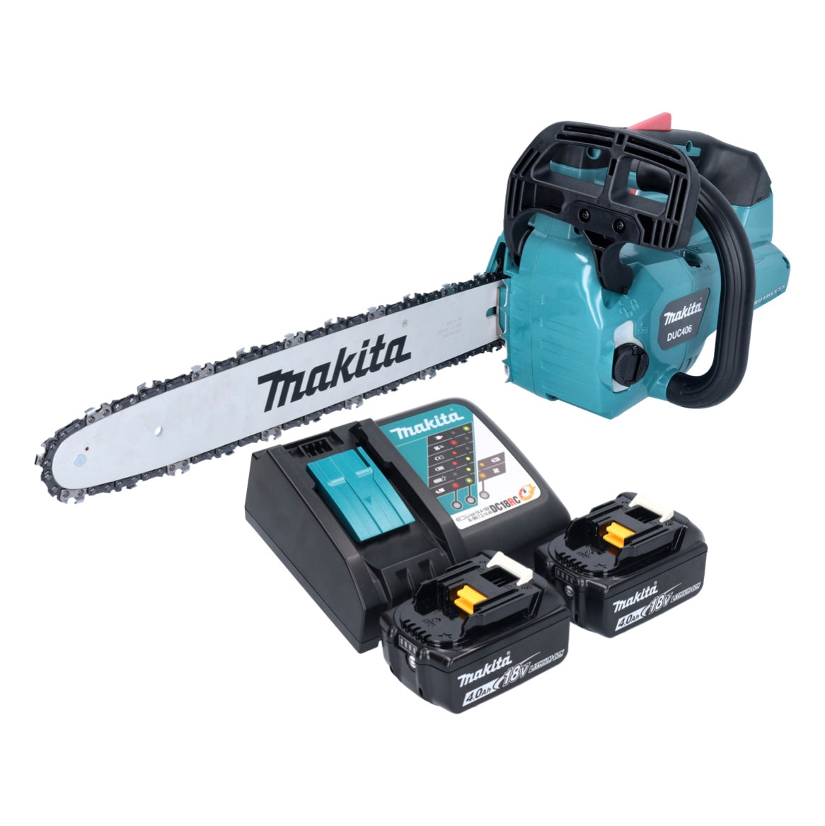 Tronçonneuse à batterie Makita DUC 406 RMB 36 V (2x 18 V) 40 cm sans balais + 2x batterie 4,0 Ah + chargeur