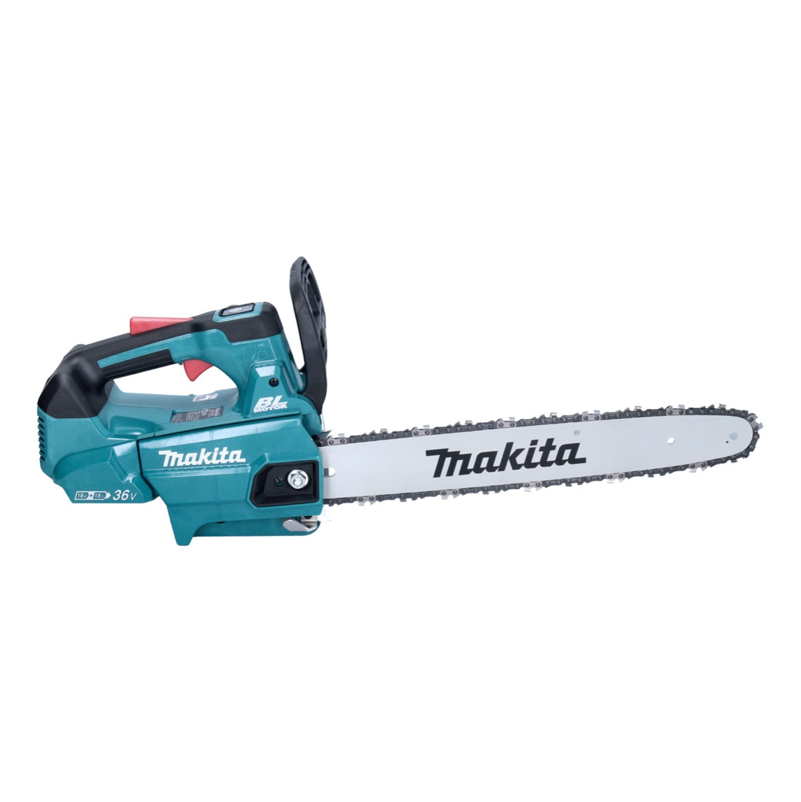 Makita DUC 406 PTB Akku Kettensäge 36 V ( 2x 18 V ) 40 cm Brushless + 2x Akku 5,0 Ah + Doppelladegerät