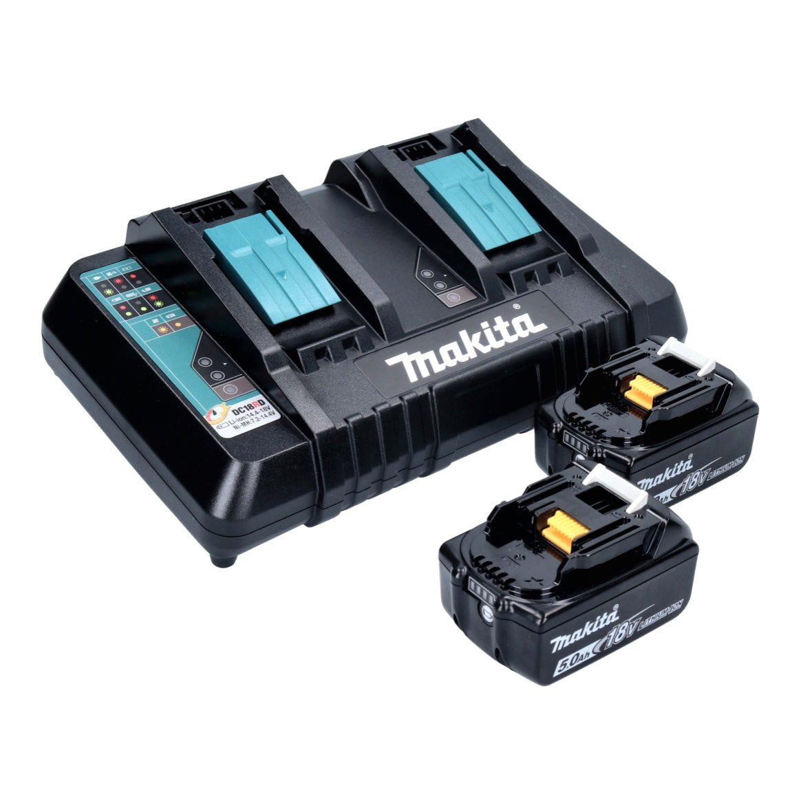 Tronçonneuse à batterie Makita DUC 356 PTB 36 V (2x 18 V) 35 cm sans balais + 2x batterie 5,0 Ah + double chargeur