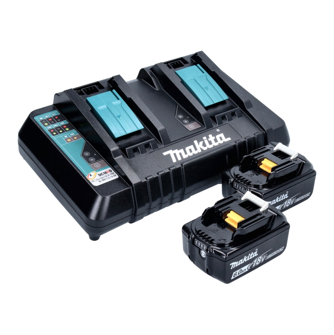 Tronçonneuse à batterie Makita DUC 356 PGB 36 V (2x 18 V) 35 cm sans balais + 2x batterie 6,0 Ah + double chargeur