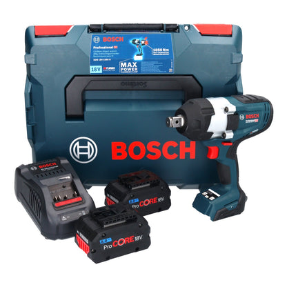 Clé à chocs rotative sans fil Bosch GDS 18V-1050 H 18 V 1050 Nm 3/4" Biturbo brushless + 2x batterie ProCORE 8,0 Ah + chargeur + L-Boxx (06019J8502)