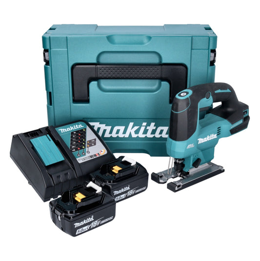 Makita DJV 184 RTJ Akku Pendelhub Stichsäge 18 V Brushless + 2x Akku 5,0 Ah + Ladegerät + Makpac - Toolbrothers