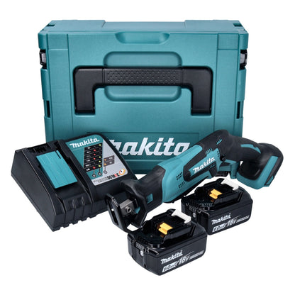 Makita DJR 185 RGJ batterie scie sabre Recipro 18 V + 2x batteries 6,0 Ah + chargeur + Makpac