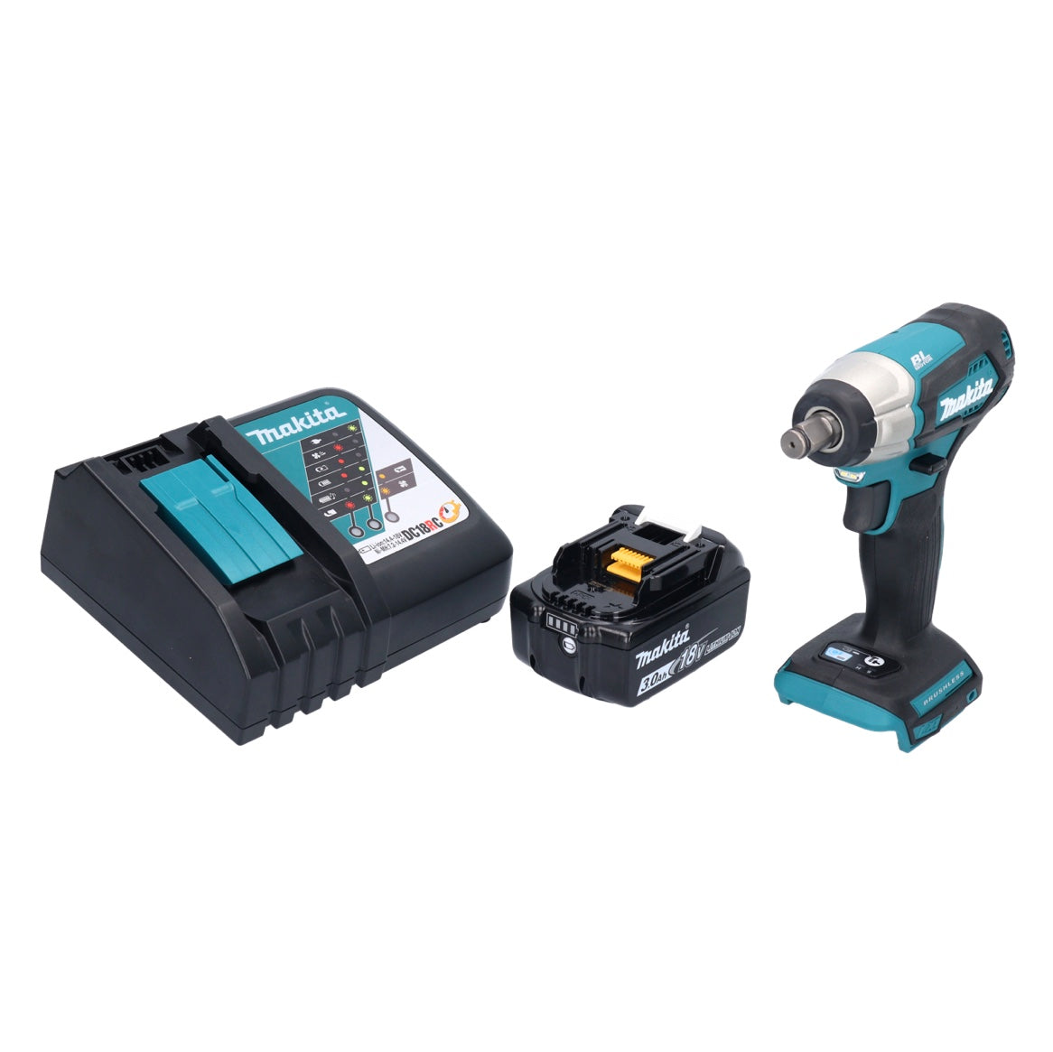 Makita DTW 181 RF1 clé à chocs sans fil 18 V 210 Nm 1/2" sans balai + 1x batterie 3,0 Ah + chargeur