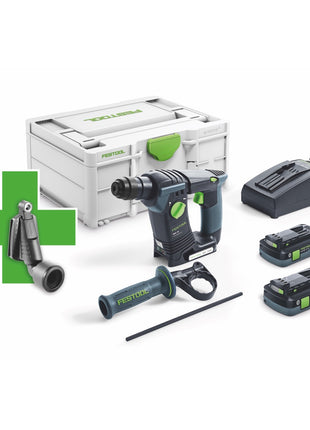 Festool BHC 18 HPC 4,0 I-Plus Promo 21 Akku Bohrhammer 18 V 25 Nm 1,8 J SDS Plus Brushless ( 577206 ) + 2x Akku 4,0 Ah + Ladegerät + Bohrstaubdüse + Systainer - Toolbrothers