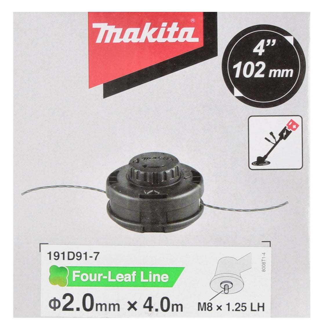 Makita tête 2 fils Tap&amp;Go 2,0 mm 2 pièces (2x 191D91-7) pour coupe-herbe sans fil 18 V DUR 187 et DUR 188