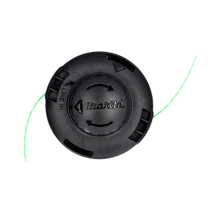 Makita tête 2 fils Tap&amp;Go 2,0 mm 2 pièces (2x 191D91-7) + fil de coupe rond 1,6 mm 15 m 2 pièces (2x E-02733) pour coupe-herbe à batterie 18 V DUR 187 et DUR 188