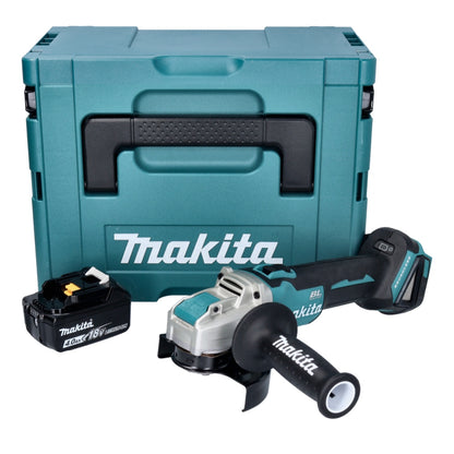 Makita DGA 521 M1X1J Meuleuse d'angle sur batterie 18 V 125 mm X-LOCK Brushless + 1x batterie 4,0 Ah + Makpac - sans chargeur