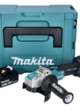 Makita DGA 521 T1X1J Meuleuse d'angle sur batterie 18 V 125 mm X-LOCK Brushless + 1x batterie 5,0 Ah + Makpac - sans chargeur