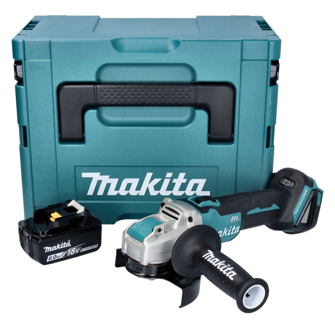 Makita DGA 521 G1X1J Akku Winkelschleifer 18 V 125 mm X-LOCK Brushless + 1x Akku 6,0 Ah + Makpac - ohne Ladegerät