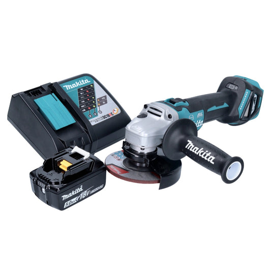 Makita DGA 513 RT1 Meuleuse d'angle sur batterie 18 V 125 mm sans balai + 1x batterie 5,0 Ah + chargeur