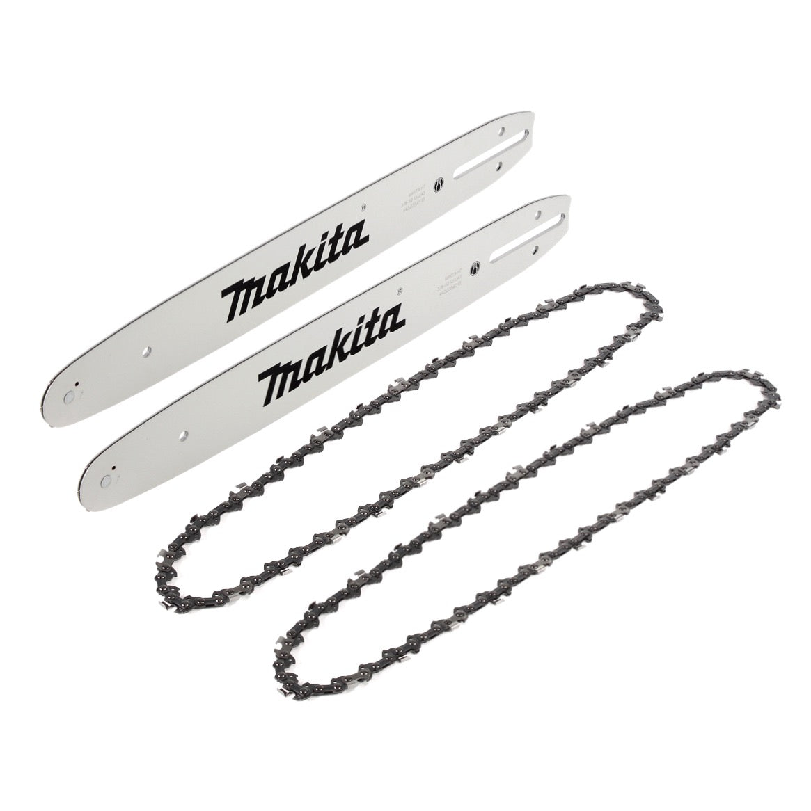 Barre de scie Makita 35 cm 1,1 mm 3/8" épée de guide-chaîne 2 pièces + 2x chaîne de scie Makita 35 cm 1,1 mm 3/8"