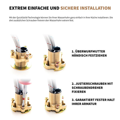 Rosenhahn & Söhne Poel L Design Badarmatur Wasserhahn Badezimmer - Armatur Bad [Chrom] - Heiß + Kalt Waschtischarmatur + Anschlussschläuche - Toolbrothers