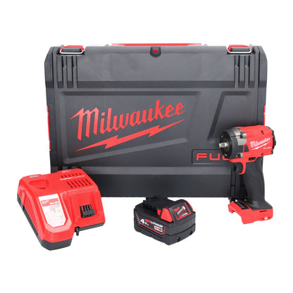 Milwaukee M18 FIW2F38-401X Akku Schlagschrauber 18 V 339 Nm 3/8 " Brushless + 1x Akku 4,0 Ah + Ladegerät + HD Box