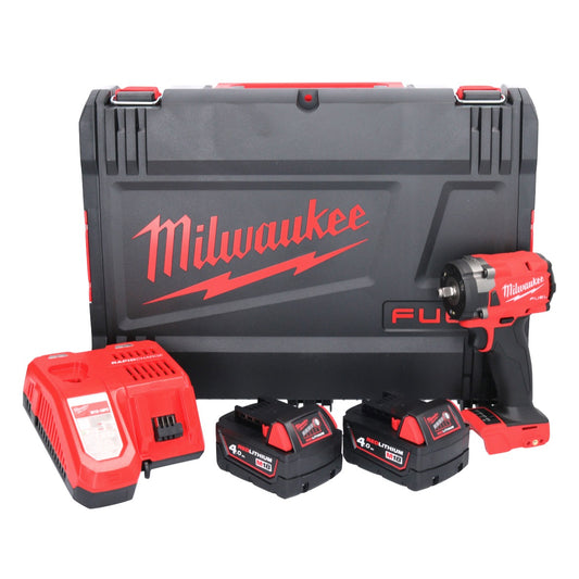 Milwaukee M18 FIW2F38-402X Akku Schlagschrauber 18 V 339 Nm 3/8 " Brushless + 2x Akku 4,0 Ah + Ladegerät + HD Box