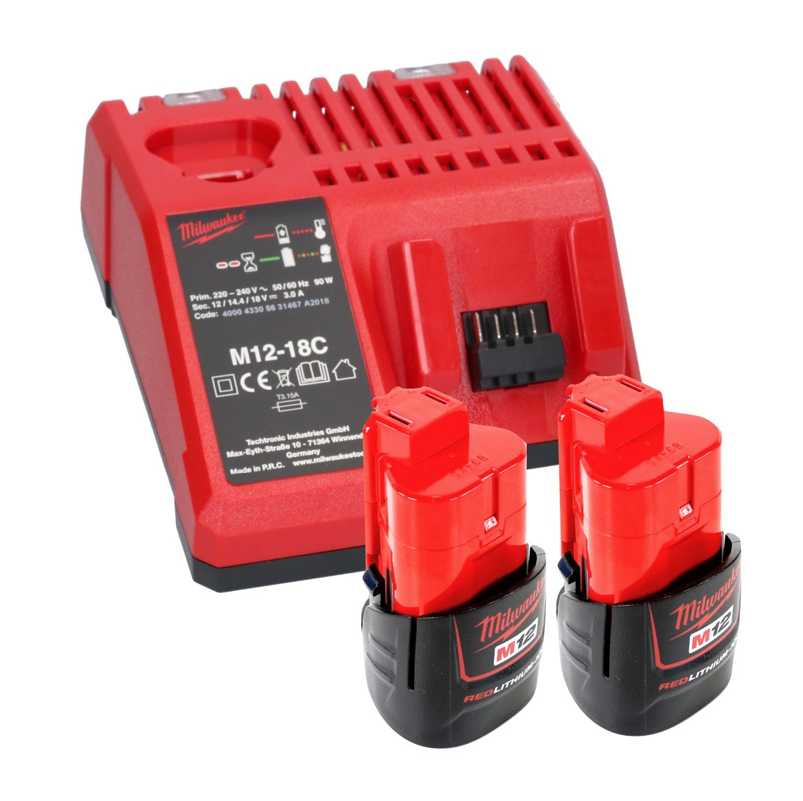 Clé à chocs sans fil Milwaukee M12 FIW38-202C 12 V 339 Nm 3/8" sans balai + 2x batterie 2,0 Ah + chargeur