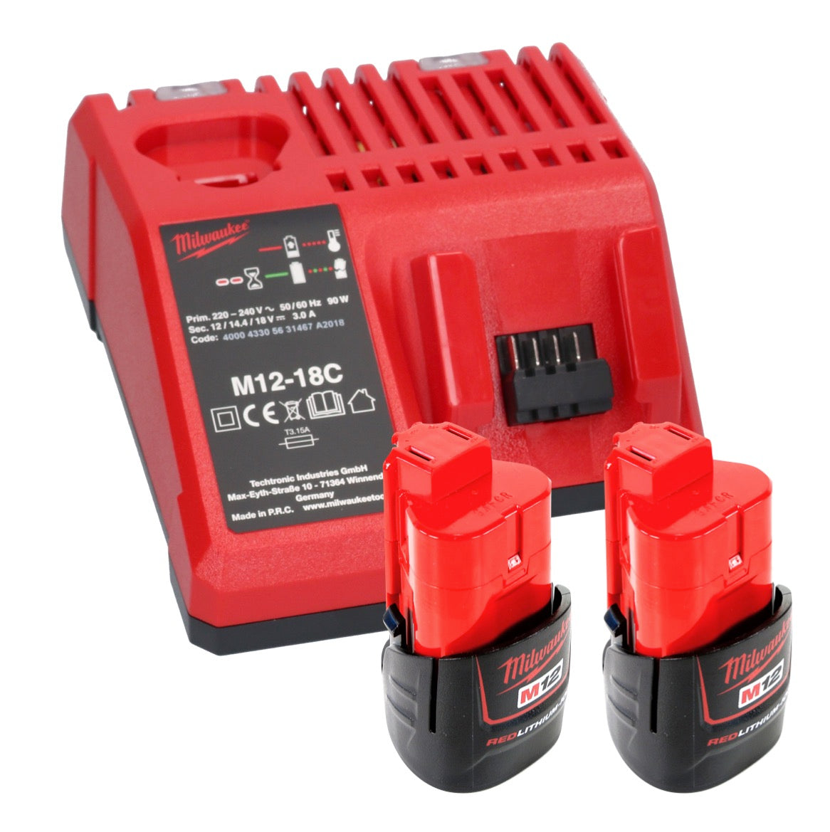 Pistolet graisseur à batterie Milwaukee M12 GG-202C 12 V 562 bar + 2x batteries 2,0 Ah + chargeur