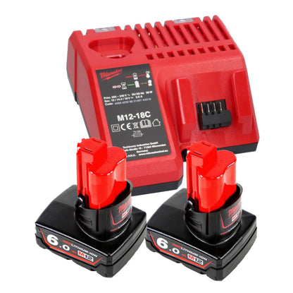 Pistolet graisseur à batterie Milwaukee M12 GG-602C 12 V 562 bar + 2x batteries 6,0 Ah + chargeur