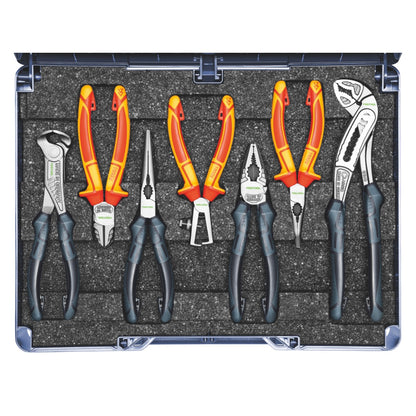 Festool Zangen Systainer SYS3 M 112 ZA Zangen Set 8 tlg. ( 577456 ) Rohrzange, Kombizange, Wasserpumpenzange, Seitenschneider, Flachrundzange, Abisolierzange, Kneifzange + Systainer - Toolbrothers