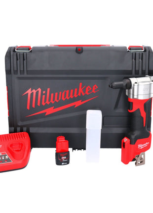 Riveteuse aveugle sur batterie Milwaukee M12 BPRT-201X 12 V 20,32 mm + 1x batterie 2,0 Ah + chargeur + boîtier HD (4933464406)