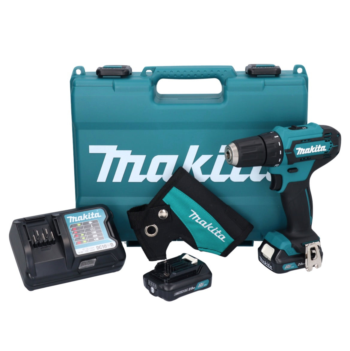 Perceuse-visseuse sans fil Maktia DF 333 DWAE 12 V max. 30 Nm + 2x batteries 2,0 Ah + chargeur + étui + mallette