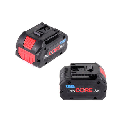 Kit de démarrage Bosch ProCore avec 2 batteries professionnelles ProCORE 18 V 8,0 Ah GBA (1600A016GK) et chargeur GAL 1880 CV