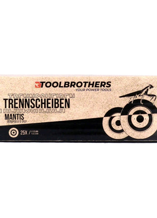 Toolbrothers MANTIS Trennscheiben- Set in Profi Qualität 25 Stück, 125 x 22,23 x 1 mm zur Bearbeitung von Metall, Stahl, Edelstahl / INOX für Winkelschleifer - Toolbrothers