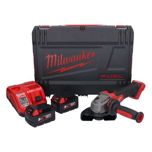 Milwaukee M18 FSAG125X-502X Akku Winkelschleifer 18 V 125 mm Brushless + 2x Akku 5,0 Ah + Ladegerät + HD Box