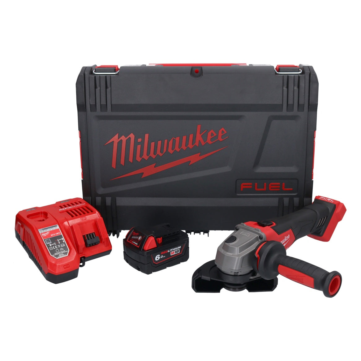 Meuleuse d'angle sur batterie Milwaukee M18 FSAG125X-601X 18 V 125 mm brushless + 1x batterie 6,0 Ah + chargeur + boîtier HD