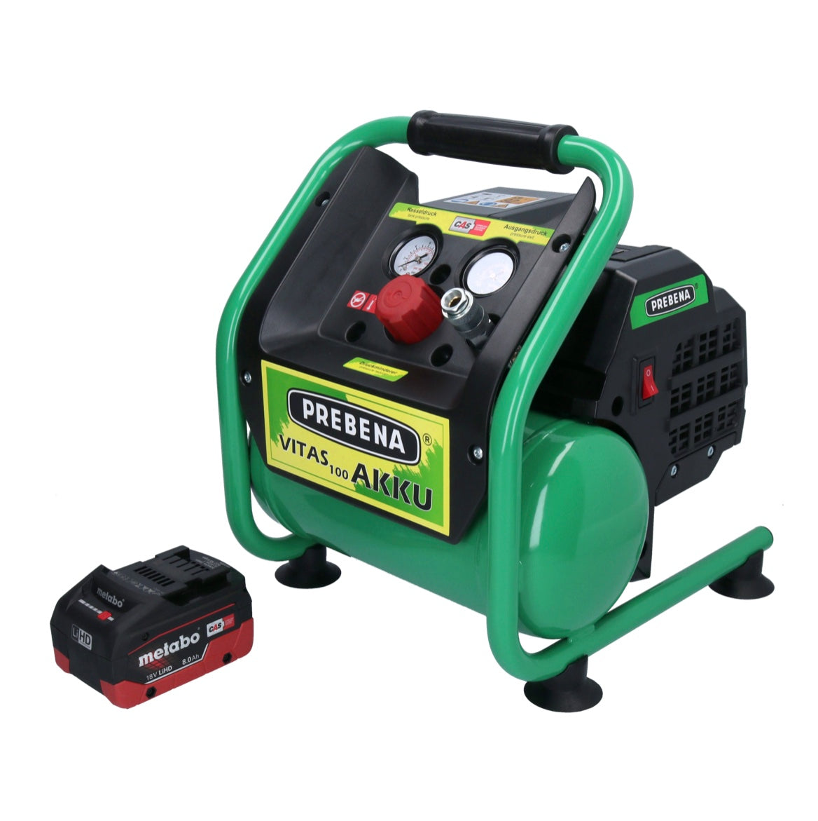 Prebena VITAS 100-AKKU Kompressor 18 V 5 l 8 bar CAS Brushless + 1x Akku 8,0 Ah - ohne Ladegerät - Toolbrothers