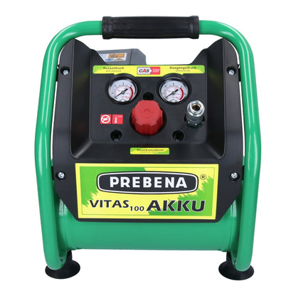 Prebena VITAS 100-AKKU Kompressor 18 V 5 l 8 bar CAS Brushless + 1x Akku 10,0 Ah + Ladegerät - Toolbrothers