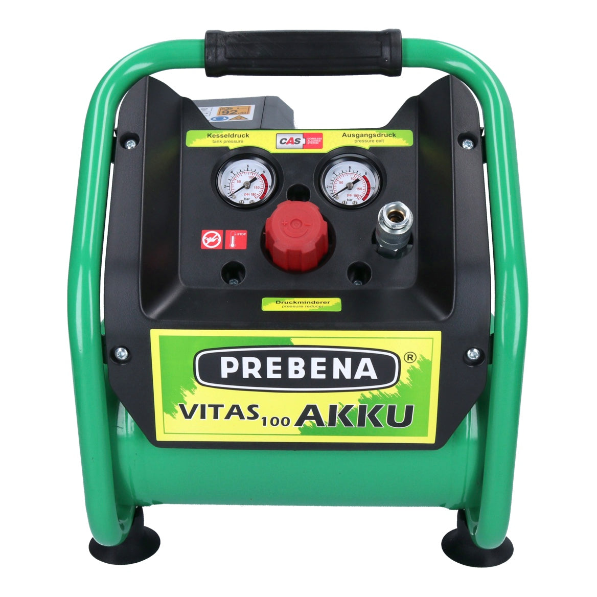 Prebena VITAS 100-AKKU Kompressor 18 V 5 l 8 bar CAS Brushless + 2x Akku 10,0 Ah + Ladegerät - Toolbrothers