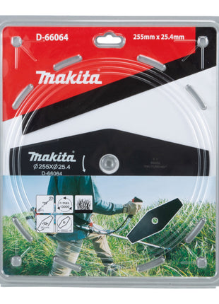 Makita 2-Zahn Schlagmesser Grasschneideblatt Stahl zwei Zähnen für Sensen und Freischneider 255 x 25.4 mm ( D-66064 )