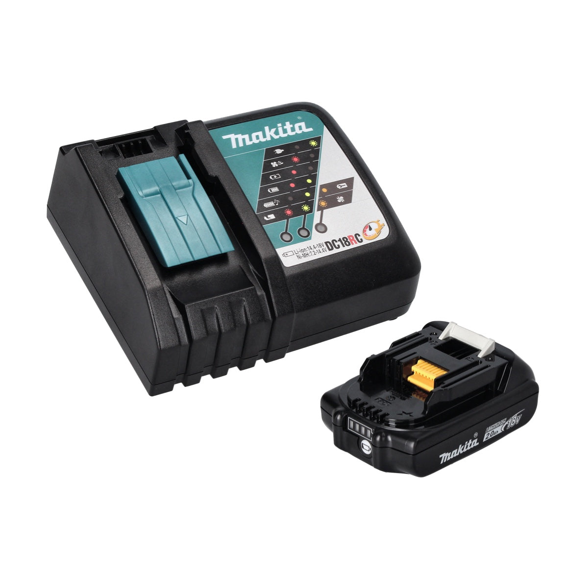 Makita DMR 114 RA1B Radio à batterie 12 V - 18 V Bluetooth IP65 + 1x batterie 2,0 Ah + chargeur