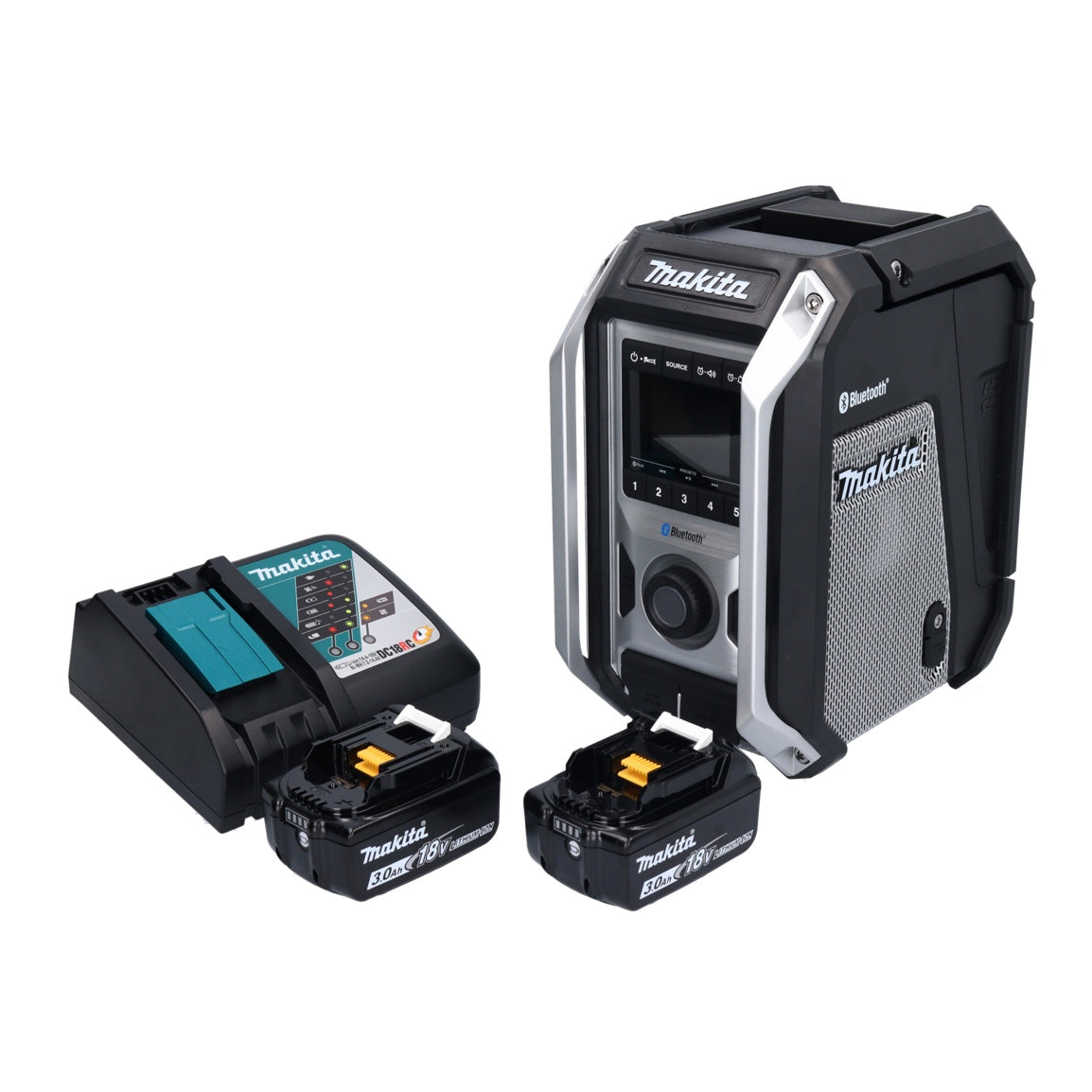 Makita DMR 114 RMB Akku Radio 12 V - 18 V Bluetooth IP65 + 2x Akku 4,0 Ah + Ladegerät - Toolbrothers