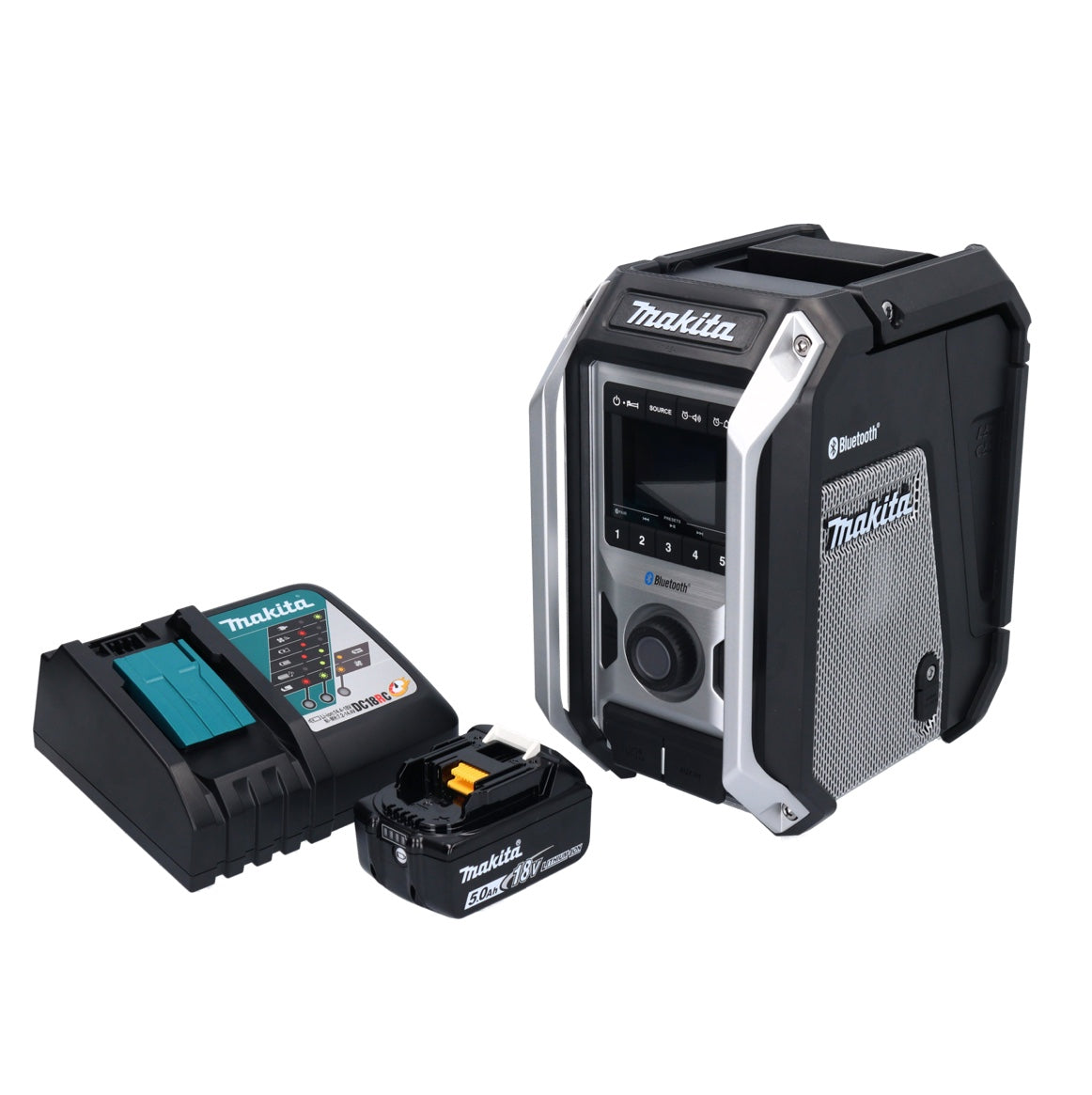 Makita DMR 114 RT1B Akku Radio 12 V - 18 V Bluetooth IP65 + 1x Akku 5,0 Ah + Ladegerät - Toolbrothers