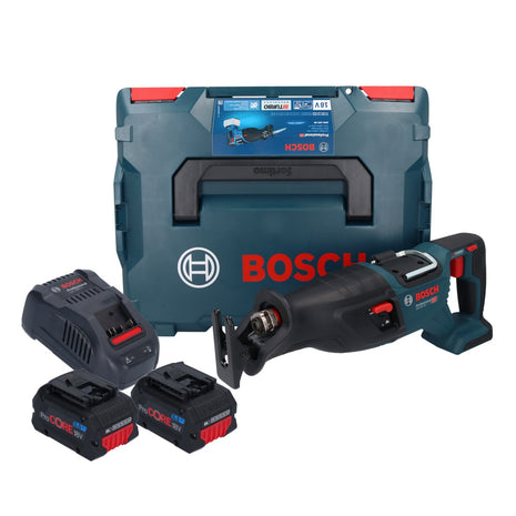 Sierra sable a batería Bosch GSA 18V-28 18 V BITURBO sin escobillas + 2x batería ProCORE 5,5 Ah + cargador + L-Boxx (06016C0003)