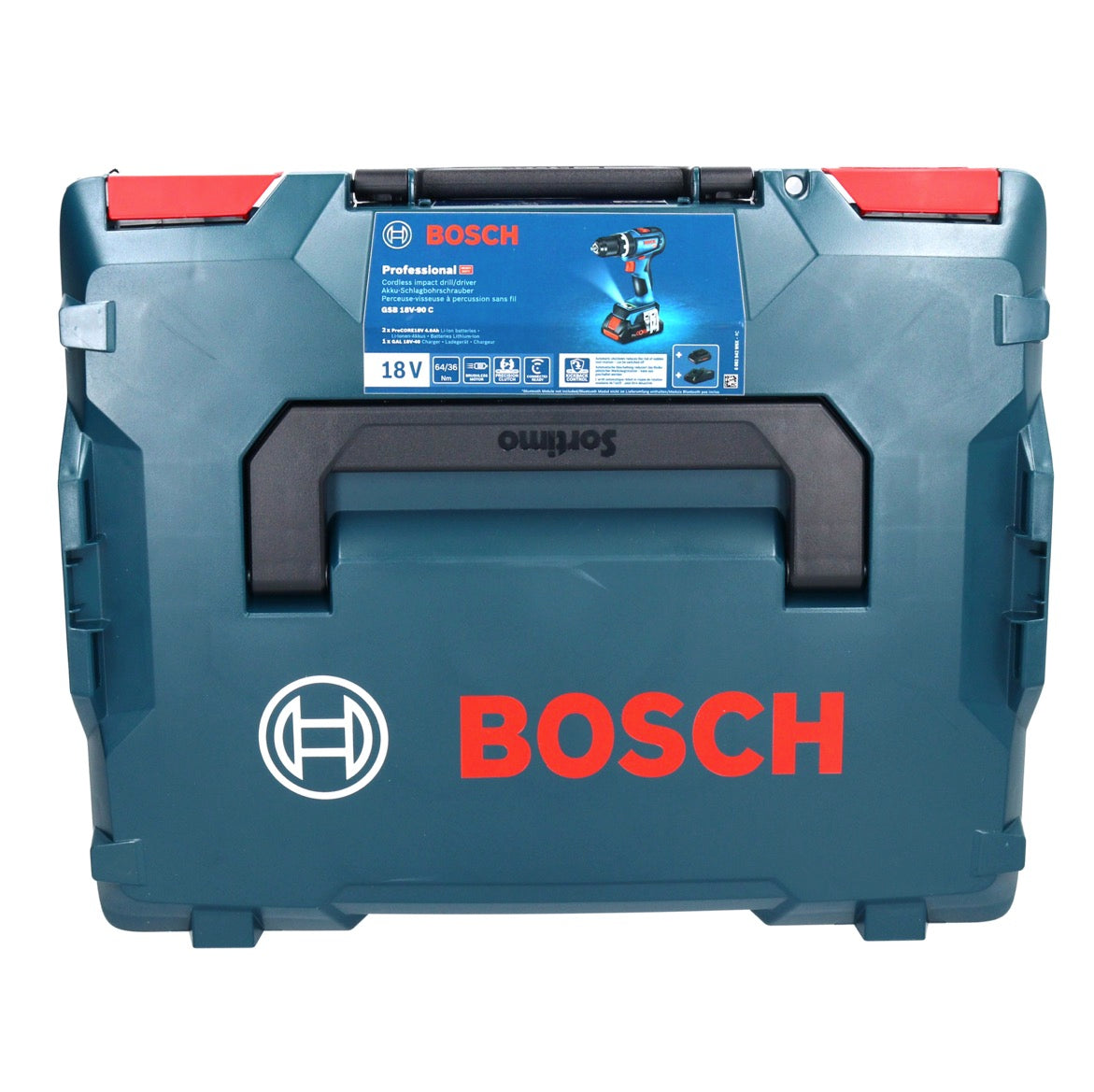 Bosch GSB 18V-90 C Professional Akku Schlagbohrschrauber 18 V 64 Nm Brushless + 2x ProCORE Akku 4,0 Ah + Ladegerät + L-Boxx - Toolbrothers