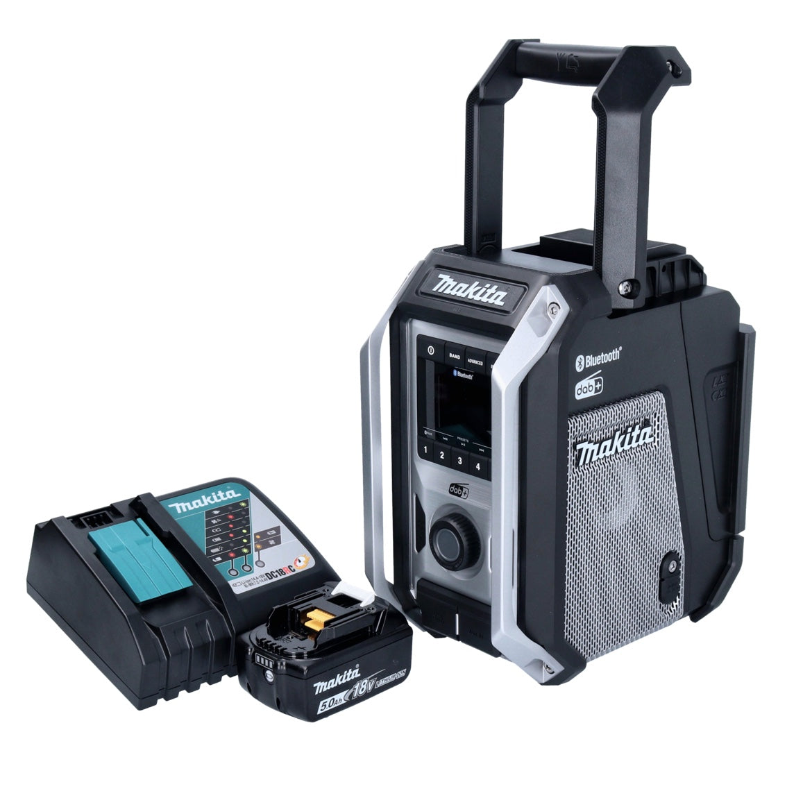 Makita DMR 115 RT1B Akku Baustellenradio 12 V - 18 V Bluetooth DAB+ IP65 Schwarz + 1x Akku 5,0 Ah + Ladegerät - Toolbrothers