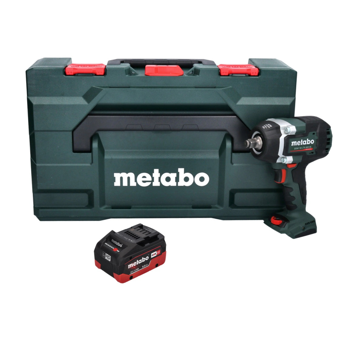 Clé à chocs sans fil Metabo SSW 18 LTX 800 BL 18 V 800 Nm 1/2" brushless + 1x batterie 8,0 Ah + metaBOX - sans chargeur