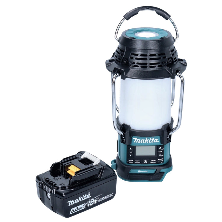 Makita DMR 056 G1 Akku Radio 18 V FM DAB+ mit Laterne 360° Taschenlampe IP65 + 1x Akku 6,0 Ah - ohne Ladegerät - Toolbrothers