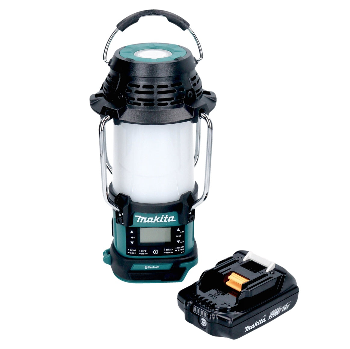 Makita DMR 056 A1 Akku Radio 18 V FM DAB+ mit Laterne 360° Taschenlampe IP65 + 1x Akku 2,0 Ah - ohne Ladegerät