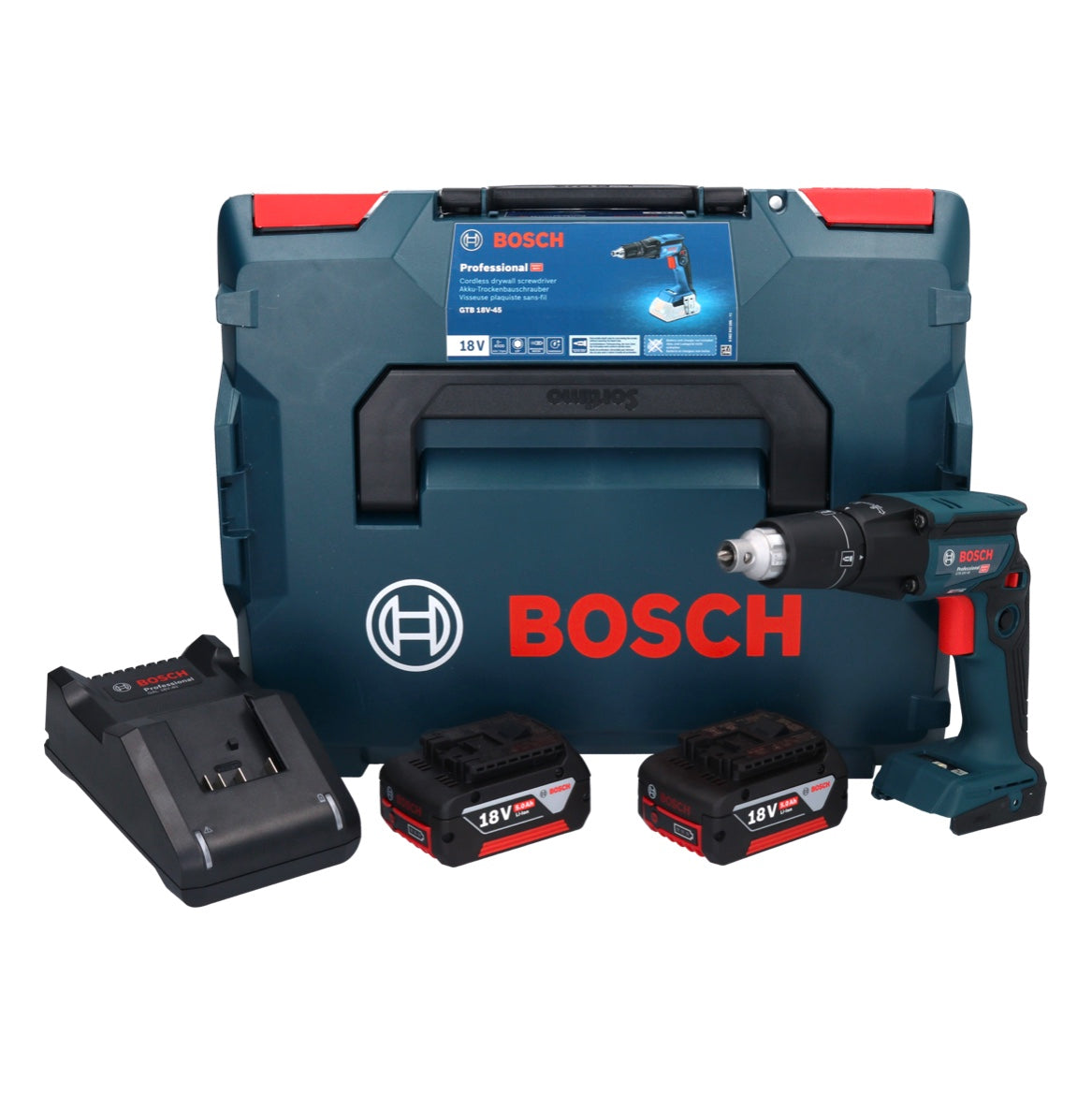 Visseuse à cloison sèche sans fil Bosch GTB 18V-45 18 V 32 Nm sans balais + 2x batteries 5,0 Ah + chargeur + L-Boxx