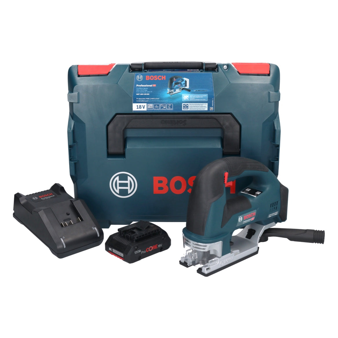 Bosch GST 18V-155 BC Akku Stichsäge 18 V 135 mm Brushless + 1x ProCORE Akku 4,0 Ah + Ladegerät + L-Boxx - Toolbrothers