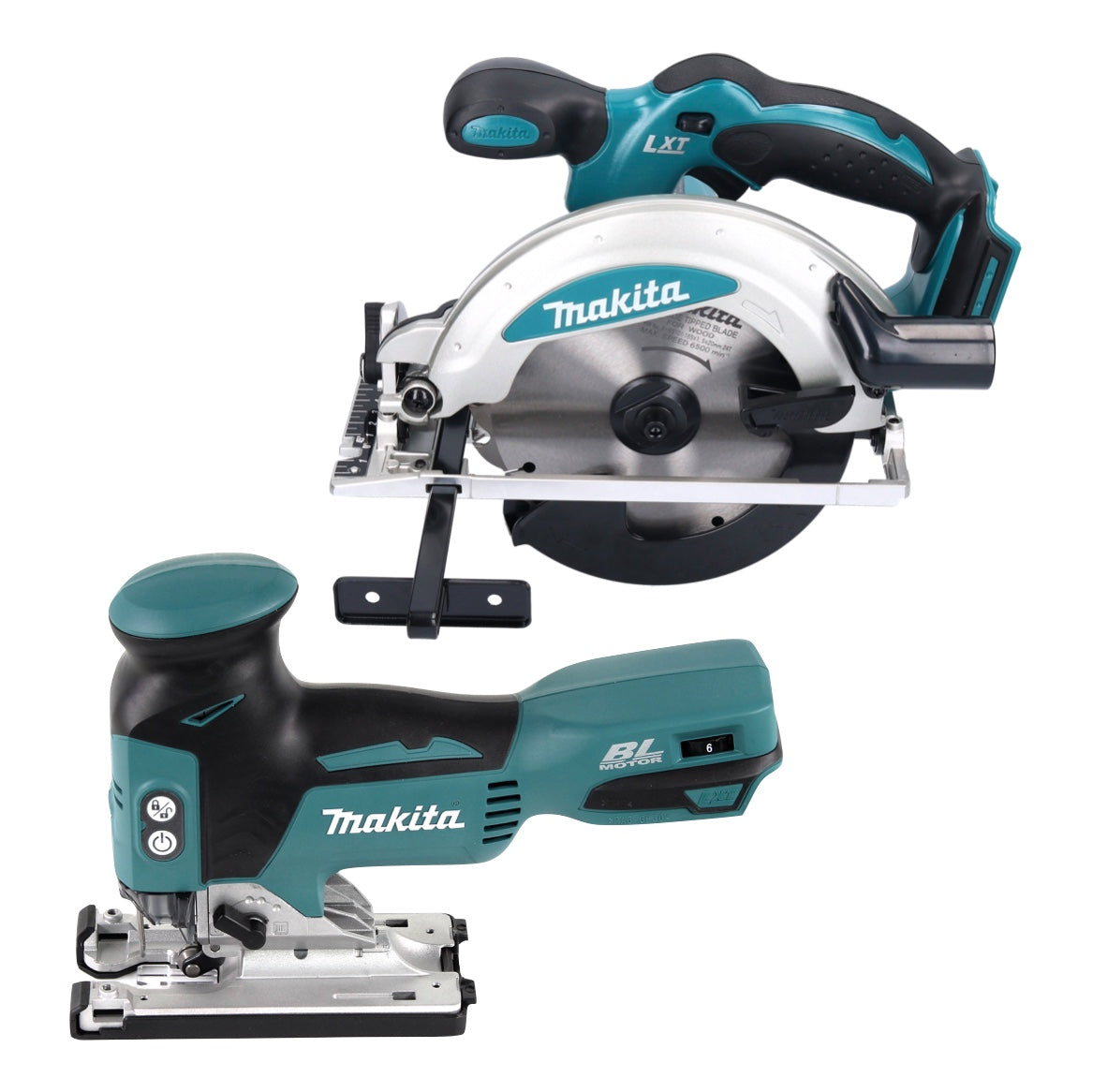 Makita DLX 4163 TX1 Akku Kombo Kit 18 V DDF 485 + DJV 181 + DSS 610 + DTD 156 + 2x Akku 5,0 Ah + Ladegerät + Tasche